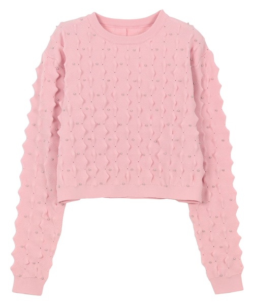 スタッズ付きポコポコニットトップス（ニット/セーター）｜KOBE