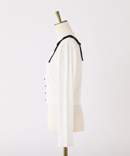 one after another NICE CLAUP(ワンアフターアナザーナイスクラップ)の「ドッキングトップス(Tシャツ/カットソー・レディース・オフホワイト/ネイビー/ブラック/サックスブルー・FREE)」の8枚目の写真