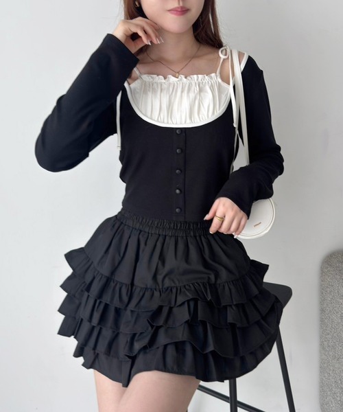 one after another NICE CLAUP(ワンアフターアナザーナイスクラップ)の「ドッキングトップス(Tシャツ/カットソー・レディース・オフホワイト/ネイビー/ブラック/サックスブルー・FREE)」の21枚目の写真