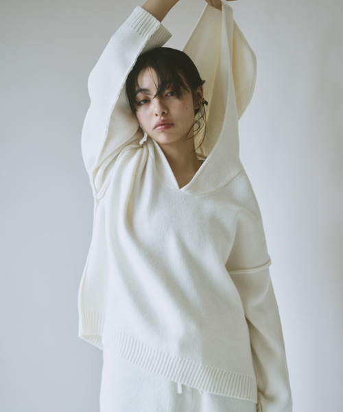 U by SPICK&SPAN(ユーバイスピックアンドスパン)の「ニットショートパンツ(その他パンツ・レディース・アイボリー/ネイビー・FREE)」の3枚目の写真