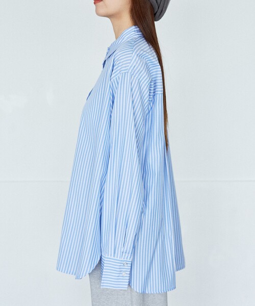 PUBLUX(パブリュクス)の「PUBLUX/パブリュクス ルーズフィット ベーシック シャツ 限定展開(シャツ/ブラウス・レディース・ベージュ/グリーン/ナチュラル/サックスブルー・フリ-)」の16枚目の写真