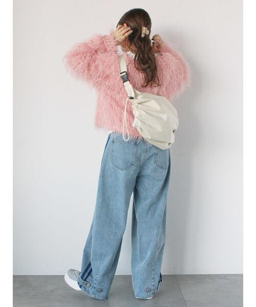 ehka sopo（エヘカソポ）の「シャギークルーカーディガン（カーディガン/ボレロ・レディース・キナリ/イエロー/ピンク/サックスブルー・F）」の12枚目の写真