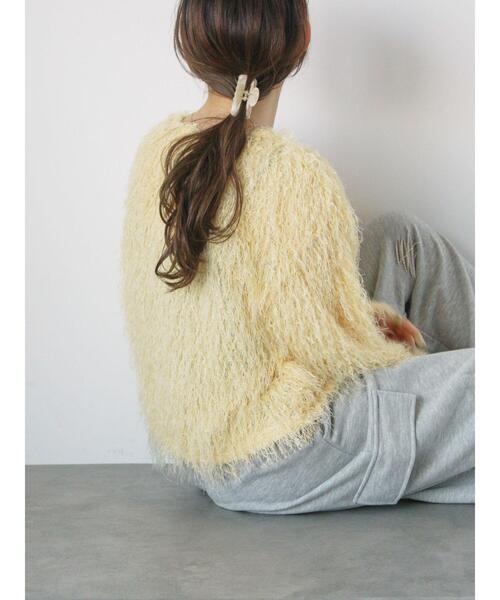 ehka sopo（エヘカソポ）の「シャギークルーカーディガン（カーディガン/ボレロ・レディース・キナリ/イエロー/ピンク/サックスブルー・F）」の15枚目の写真