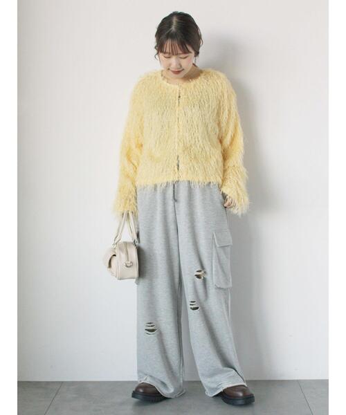 ehka sopo（エヘカソポ）の「シャギークルーカーディガン（カーディガン/ボレロ・レディース・キナリ/イエロー/ピンク/サックスブルー・F）」の17枚目の写真