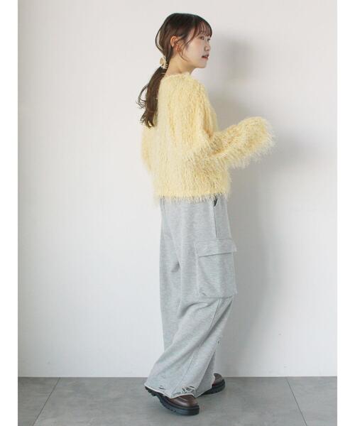 ehka sopo（エヘカソポ）の「シャギークルーカーディガン（カーディガン/ボレロ・レディース・キナリ/イエロー/ピンク/サックスブルー・F）」の18枚目の写真