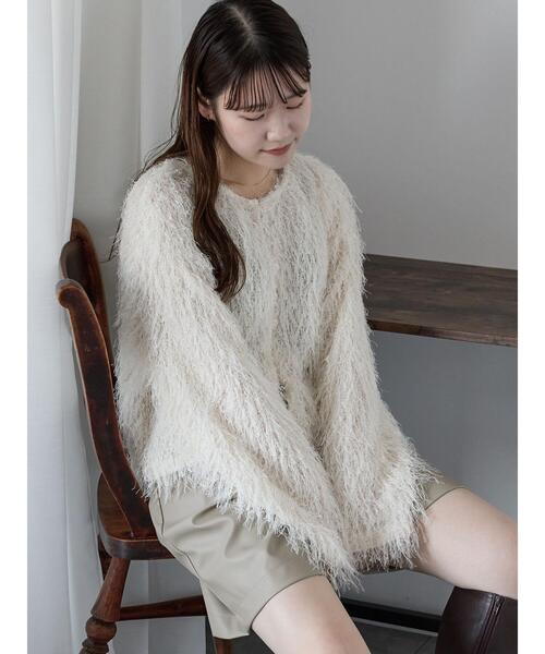 ehka sopo（エヘカソポ）の「シャギークルーカーディガン（カーディガン/ボレロ・レディース・キナリ/イエロー/ピンク/サックスブルー・F）」の21枚目の写真