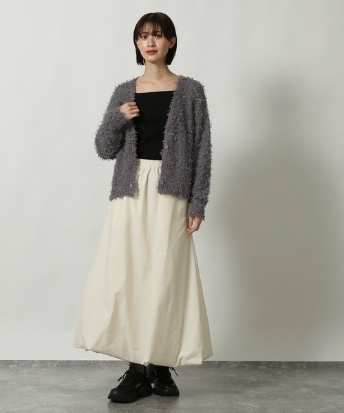 LAKOLE（ラコレ）の「チュールヤーンニットカーディガン / 322599（カーディガン/ボレロ・レディース・イエロー/グレー/アイボリー・FREE）」の4枚目の写真