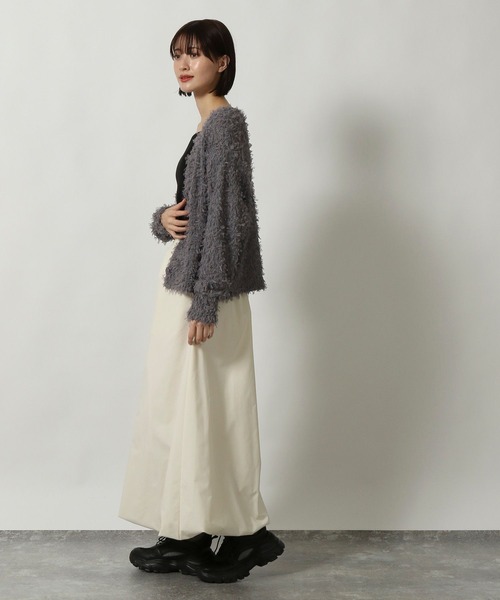 LAKOLE（ラコレ）の「チュールヤーンニットカーディガン / 322599（カーディガン/ボレロ・レディース・イエロー/グレー/アイボリー・FREE）」の5枚目の写真