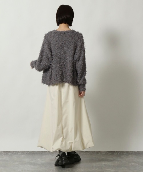 LAKOLE（ラコレ）の「チュールヤーンニットカーディガン / 322599（カーディガン/ボレロ・レディース・イエロー/グレー/アイボリー・FREE）」の6枚目の写真