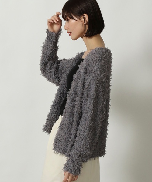 LAKOLE（ラコレ）の「チュールヤーンニットカーディガン / 322599（カーディガン/ボレロ・レディース・イエロー/グレー/アイボリー・FREE）」の8枚目の写真