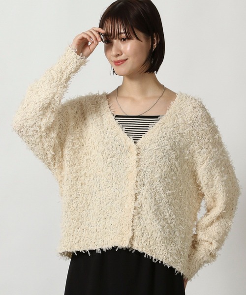 LAKOLE（ラコレ）の「チュールヤーンニットカーディガン / 322599（カーディガン/ボレロ・レディース・イエロー/グレー/アイボリー・FREE）」の13枚目の写真