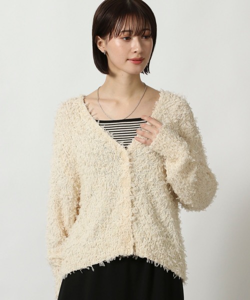 LAKOLE（ラコレ）の「チュールヤーンニットカーディガン / 322599（カーディガン/ボレロ・レディース・イエロー/グレー/アイボリー・FREE）」の14枚目の写真