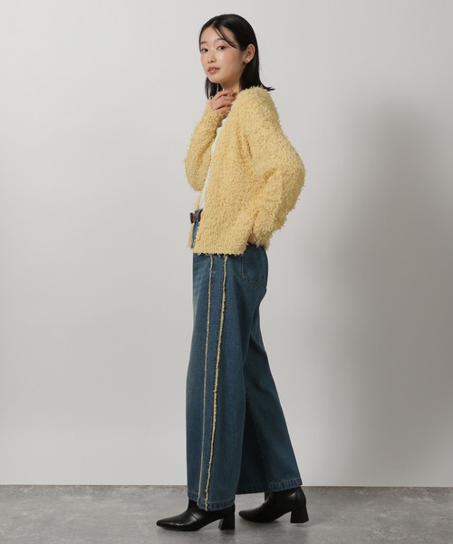 LAKOLE（ラコレ）の「チュールヤーンニットカーディガン / 322599（カーディガン/ボレロ・レディース・イエロー/グレー/アイボリー・FREE）」の18枚目の写真