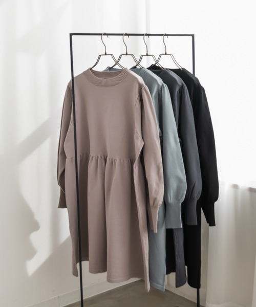 CLETTE（クレット）の「ブローチ付きニットミニワンピース（ワンピース・レディース・ブラック/チャコールグレー/ピンク/ブルー・LL/4L/3L）」の14枚目の写真