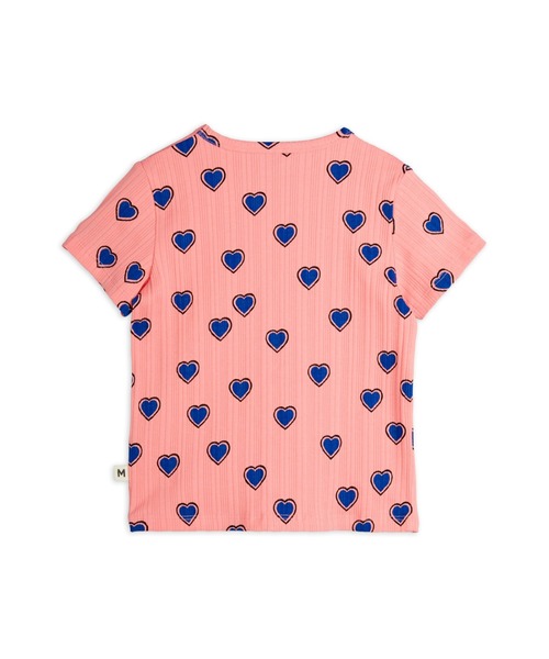 Mini Rodini（ミニロディーニ）の「mini rodini / ハート柄Tシャツ（Tシャツ/カットソー・キッズ・ピンク・92/98/104/110/116/122/80/86）」の4枚目の写真