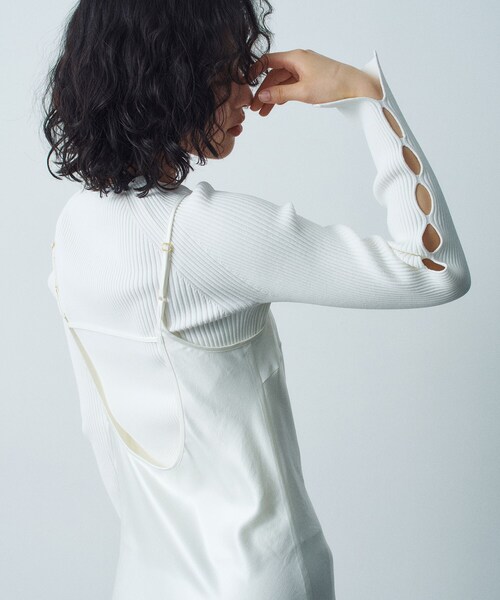 CODE A（コードエー）の「hole sleeve knit（ニット/セーター・レディース・ホワイト/ブラック系2/ブラック・00）」の8枚目の写真