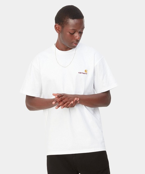 Carhartt(カーハート)の「Carhartt WIP/カーハートダブリューアイピー S/S AMERICAN SCRIPT T-SHIRT 半袖Tシャツ ワンポイント I029956(Tシャツ/カットソー・メンズ・ヘザーグレー/グリーン/ホワイト/ブラック/ナチュラル/ベージュ/ブラウン/ブルー・XL/L/S/M)」の1枚目の写真