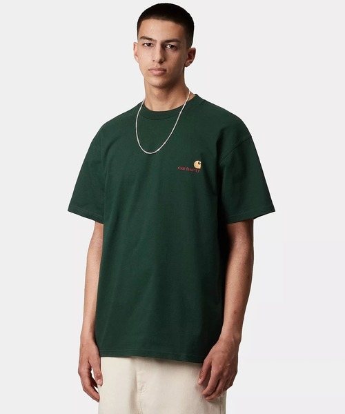 Carhartt(カーハート)の「Carhartt WIP/カーハートダブリューアイピー S/S AMERICAN SCRIPT T-SHIRT 半袖Tシャツ ワンポイント I029956(Tシャツ/カットソー・メンズ・ヘザーグレー/グリーン/ホワイト/ブラック/ナチュラル/ベージュ/ブラウン/ブルー・XL/L/S/M)」の7枚目の写真