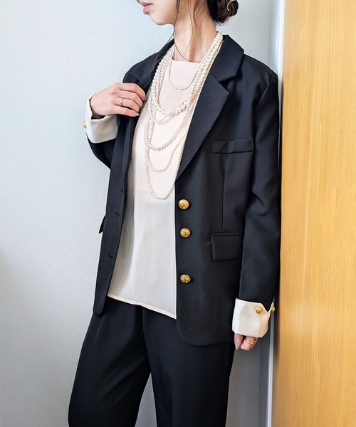 H831-44◾️アクリス　長袖ジャケット　入学入園 袖あき刺繍SH|ems excite | RETRO GIRL ONLINE STORE レトロ