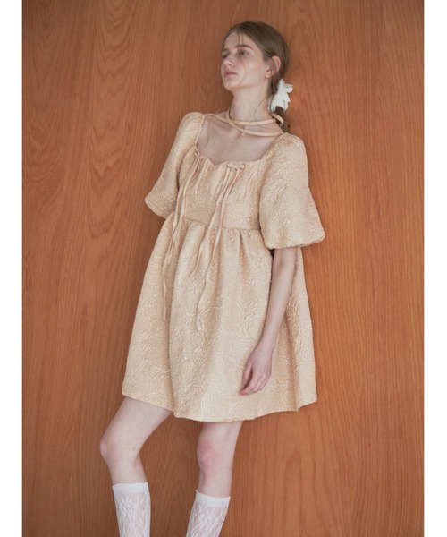 【etre loin】Rose embossed mini dress Rose embossed mini dress（ワンピース）｜etre loin