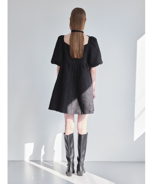 セール】Rose embossed mini dress（ワンピース）｜etre loin