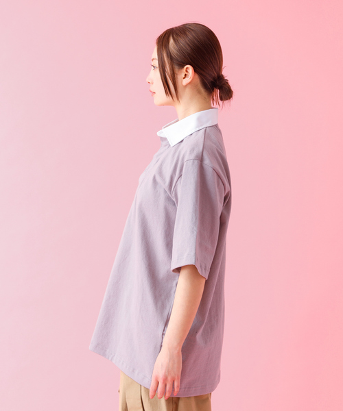 Barbarian(バーバリアン)の「【BARBARIAN / バーバリアン】XSE-01/LIGHT WEIGHT Rugby Collar SS Shirts/ライトウェイト/半袖/シャツ/ボーダー/ユニセックス【WEB限定】(シャツ/ブラウス・メンズ・グレー・S/M/L/XL)」の7枚目の写真