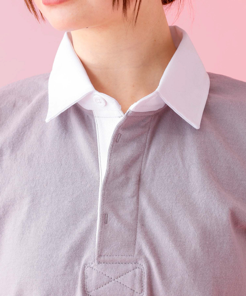 Barbarian(バーバリアン)の「【BARBARIAN / バーバリアン】XSE-01/LIGHT WEIGHT Rugby Collar SS Shirts/ライトウェイト/半袖/シャツ/ボーダー/ユニセックス【WEB限定】(シャツ/ブラウス・メンズ・グレー・S/M/L/XL)」の9枚目の写真