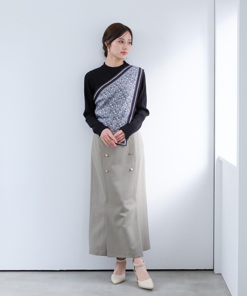 Andemiu（アンデミュウ）の「スカーフツキプチハイニット326043（ニット/セーター・レディース・オフホワイト/ブラック/モカ/コーラル・FREE）」の22枚目の写真