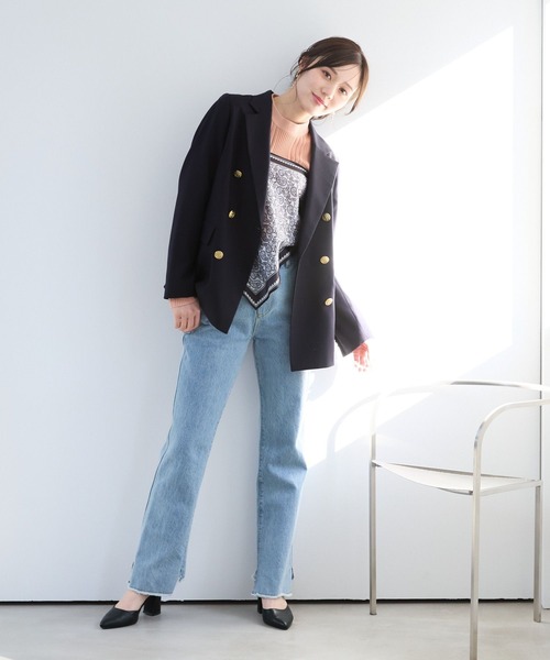 Andemiu（アンデミュウ）の「スカーフツキプチハイニット326043（ニット/セーター・レディース・オフホワイト/ブラック/モカ/コーラル・FREE）」の20枚目の写真