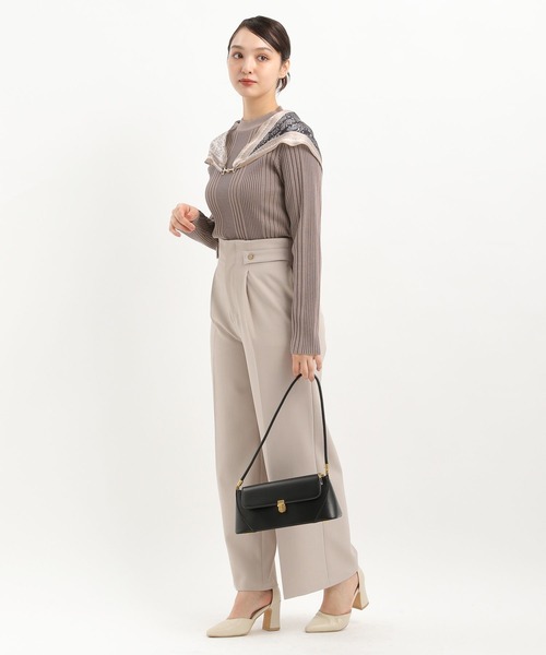 Andemiu（アンデミュウ）の「スカーフツキプチハイニット326043（ニット/セーター・レディース・オフホワイト/ブラック/モカ/コーラル・FREE）」の14枚目の写真