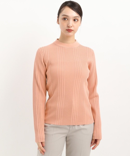 Andemiu（アンデミュウ）の「スカーフツキプチハイニット326043（ニット/セーター・レディース・オフホワイト/ブラック/モカ/コーラル・FREE）」の6枚目の写真