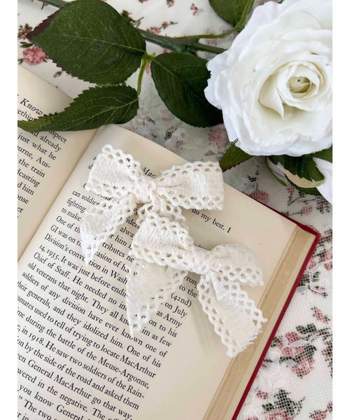 WEGO（ウィゴー）の「《2点セット》レースリボンピン（ヘアピン・レディース・ブルー/アイボリー・FREE）」の4枚目の写真