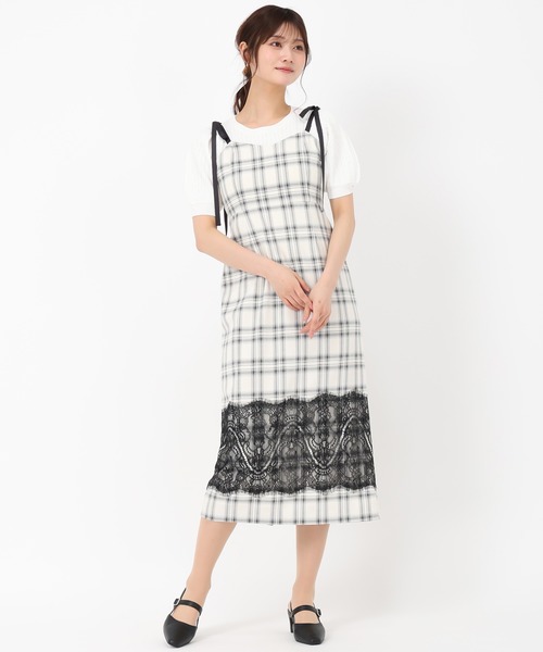 MISCH MASCH(ミッシュマッシュ)の「裾レースキャミワンピース(ワンピース・レディース・ブラック×ホワイト/ホワイト×ブラック・フリ-)」の10枚目の写真