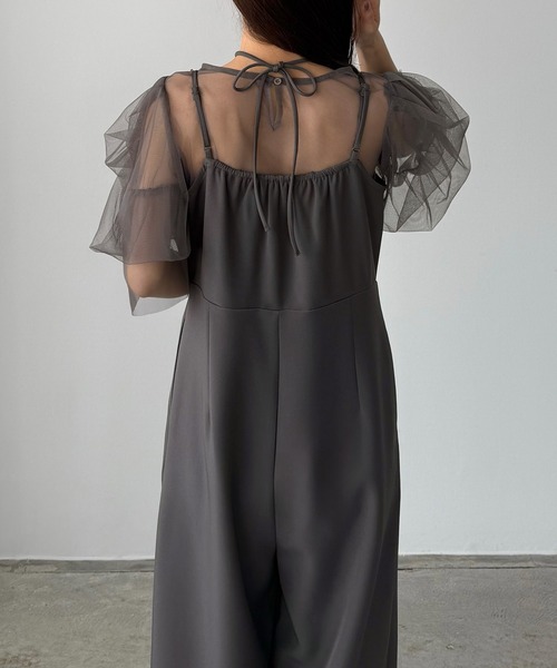 callautia（カラウティア）の「【オケージョン対応/紐取り外し可】シアートップス+サロペットset（サロペット/オーバーオール・レディース・ブラック/ネイビー/チャコール・SMALL/MEDIUM/LARGE）」の9枚目の写真