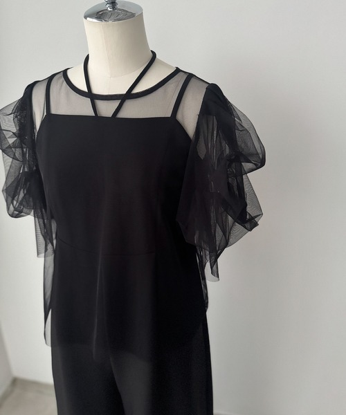 Darich レザーサロペット　シアートップスセット新品未使用 Darich レザーサロペット シアートップスセット新品未使用