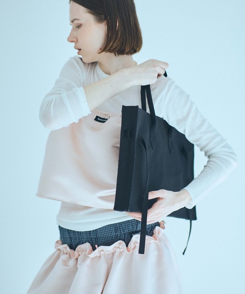 SEA(シー)の「キャンバス パロディー レッスンバッグ(トートバッグ・レディース・ホワイト/ブラック・ONE SIZE)」の2枚目の写真