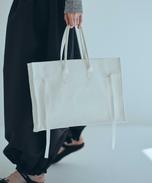 SEA(シー)の「キャンバス パロディー レッスンバッグ(トートバッグ・レディース・ホワイト/ブラック・ONE SIZE)」の5枚目の写真