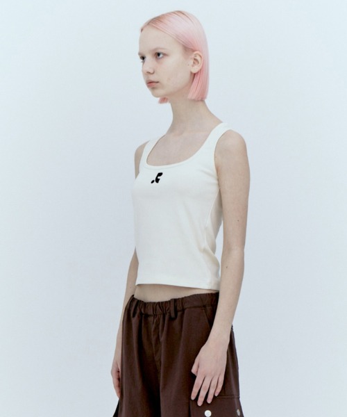 Rest&Recreation（レストアンドレクリエーション）の「Rest&Recreation/レストアンドレクリエーション WIDE U-NECK TANK TOP Uネックタンクトップ（タンクトップ・レディース・クリーム/カーキ/ブラック/ピンク/ブラウン・FREE）」の13枚目の写真