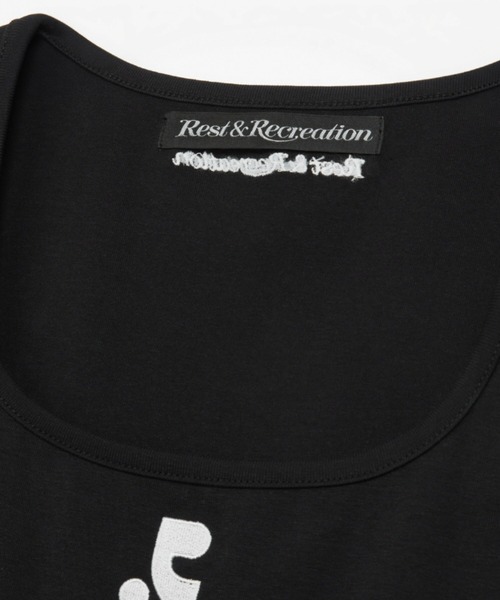 rest&recreation WIDE U-NECK タンクトップ　ブラック Rest&Recreation/WIDE U-NECK TANK TOP｜Daytona Park(FREAK'S