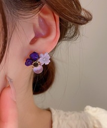 Coo+i（クーイ）の「パープルフラワーピアス（ピアス（両耳用））」