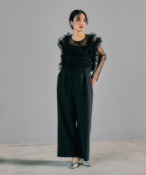 LEPSIM（レプシィム）の「【結婚式／オケージョン】フリルデザインプルオーバー　322943（シャツ/ブラウス・レディース・ブラック/チャコールグレー/ピンク・FREE）」の8枚目の写真