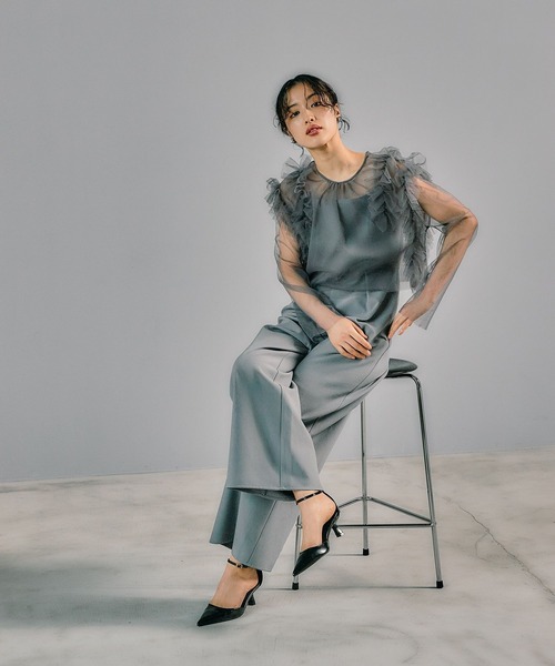 LEPSIM（レプシィム）の「【結婚式／オケージョン】フリルデザインプルオーバー　322943（シャツ/ブラウス・レディース・ブラック/チャコールグレー/ピンク・FREE）」の14枚目の写真