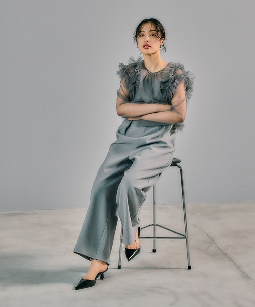 LEPSIM（レプシィム）の「【結婚式／オケージョン】フリルデザインプルオーバー　322943（シャツ/ブラウス・レディース・ブラック/チャコールグレー/ピンク・FREE）」の15枚目の写真