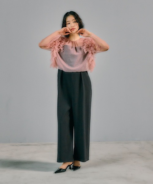 LEPSIM（レプシィム）の「【結婚式／オケージョン】フリルデザインプルオーバー　322943（シャツ/ブラウス・レディース・ブラック/チャコールグレー/ピンク・FREE）」の20枚目の写真