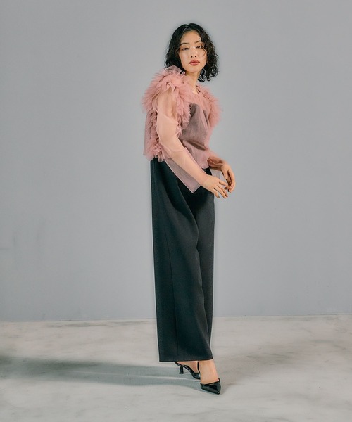 LEPSIM（レプシィム）の「【結婚式／オケージョン】フリルデザインプルオーバー　322943（シャツ/ブラウス・レディース・ブラック/チャコールグレー/ピンク・FREE）」の21枚目の写真