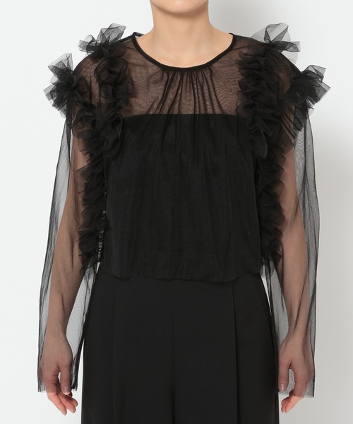 LEPSIM（レプシィム）の「【結婚式／オケージョン】フリルデザインプルオーバー　322943（シャツ/ブラウス・レディース・ブラック/チャコールグレー/ピンク・FREE）」の22枚目の写真