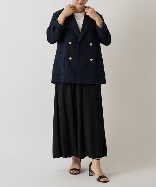 LIVETART（リヴェタート）の「《LIVETART》ボンディングメッシュジャケット（テーラードジャケット・レディース・ネイビー・FREE）」の2枚目の写真