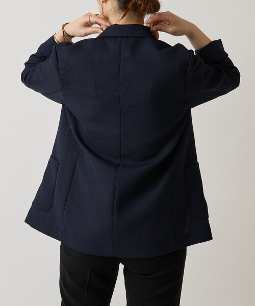 LIVETART（リヴェタート）の「《LIVETART》ボンディングメッシュジャケット（テーラードジャケット・レディース・ネイビー・FREE）」の9枚目の写真