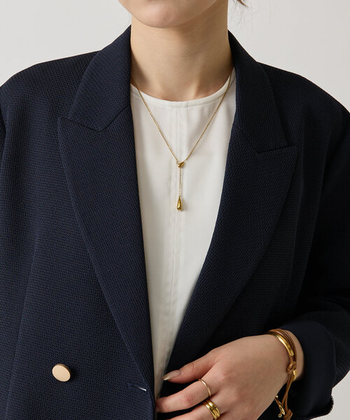 LIVETART（リヴェタート）の「《LIVETART》ボンディングメッシュジャケット（テーラードジャケット・レディース・ネイビー・FREE）」の10枚目の写真