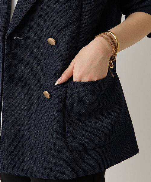 LIVETART（リヴェタート）の「《LIVETART》ボンディングメッシュジャケット（テーラードジャケット・レディース・ネイビー・FREE）」の11枚目の写真